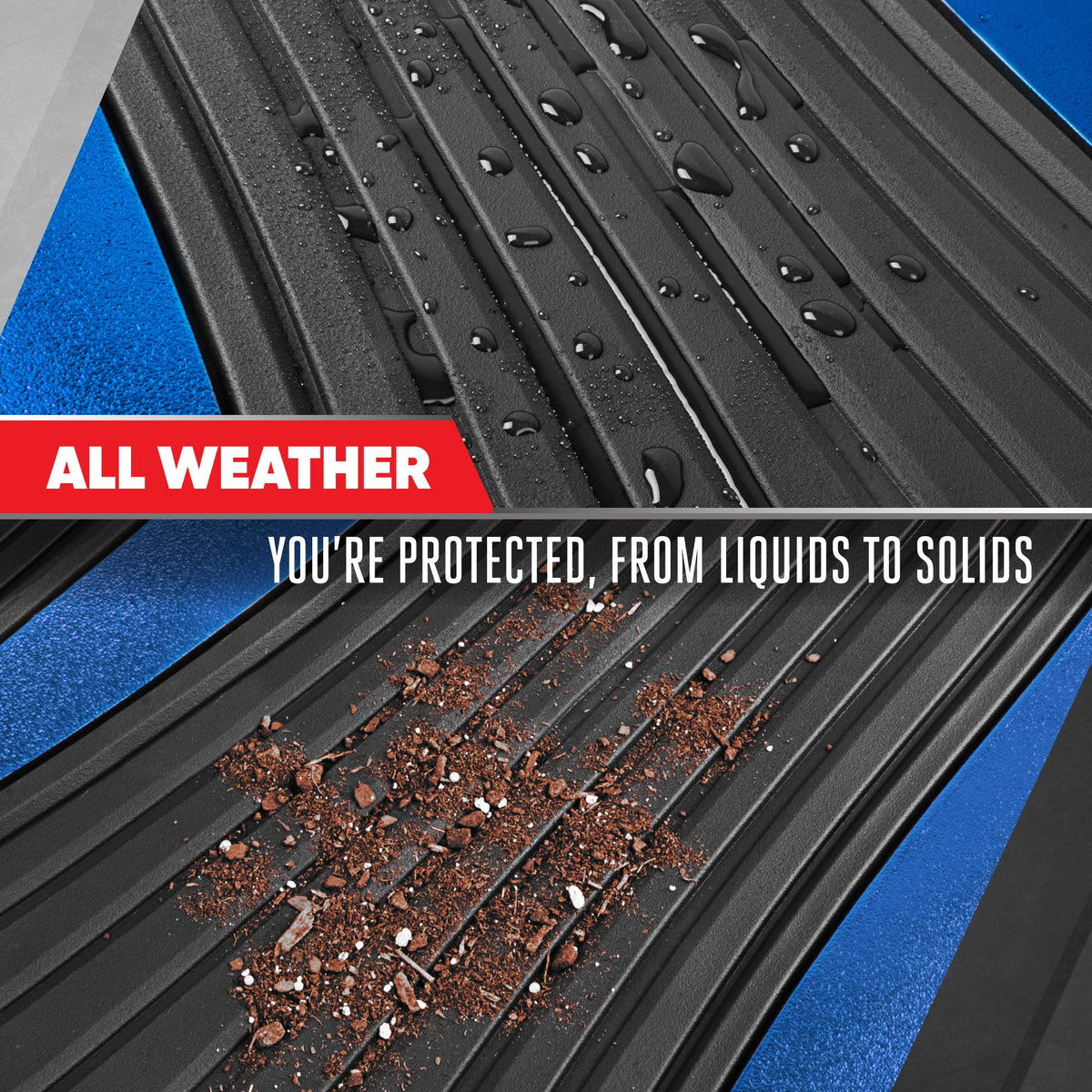 Motor Trend ChromeTech Car Floor Mats Full Set - Durable Rubber Floor Mats for Cars with Two Tone Accent, All Weather Interior Protection for