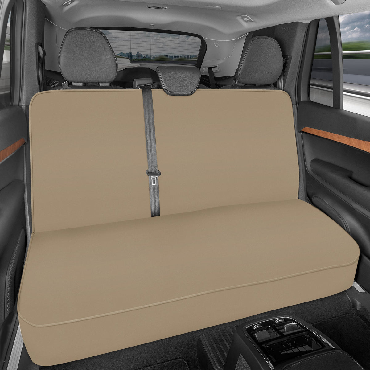 MotorTrend AquaShield Water-Proof Neoprene Rear Seat Covers - Beige