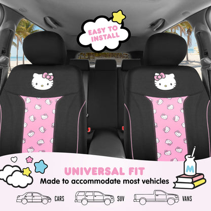 Hello Kitty Car Seat Covers - Cute and Durable Pink Front Seat Covers, Adorable Hello Kitty Design, Comfortable and Long-Lasting Polyester, Car