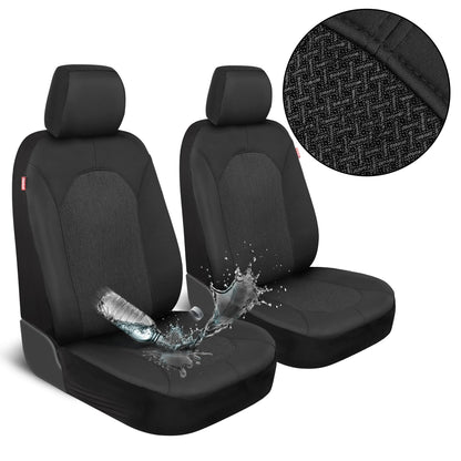 Motor Trend Black Car Seat Covers Set - 2 Front Seats – Spill-Proof Neoprene CarSeat Cover Protector for Cars – Automotive Car Accessories