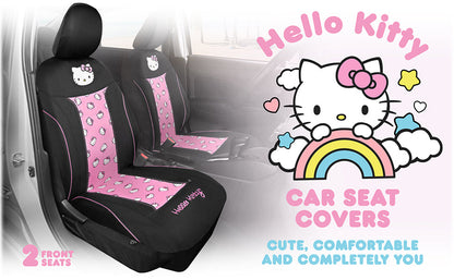Hello Kitty Car Seat Covers - Cute and Durable Pink Front Seat Covers, Adorable Hello Kitty Design, Comfortable and Long-Lasting Polyester, Car