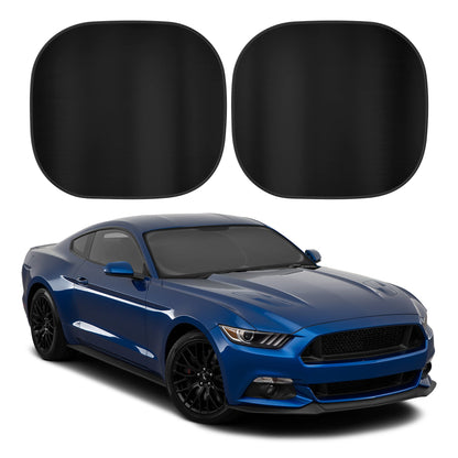 Carbella 2PC Black Car Windshield Sun Shade - Car Accessories Sunshade for Windshield - Blocks UV Rays Sun Visor for Window Protector - Easy
