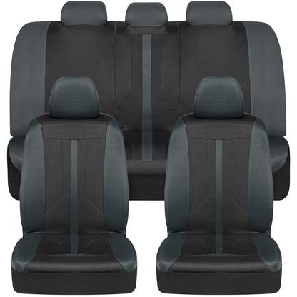 MotorTrend 9-Piece OmniFit Front Seat Covers and Rear Seat Covers