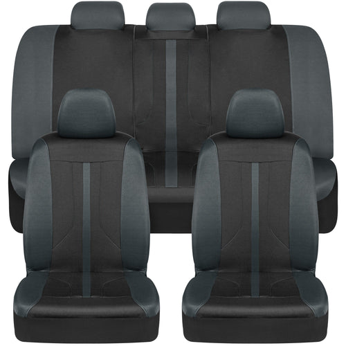 MotorTrend 9-Piece OmniFit Front Seat Covers and Rear Seat Covers