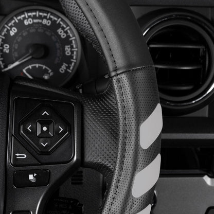 CAT UltraSport Faux Leather Steering Wheel Cover for RVs, Semi-Trucks, Trucks, and Big Rigs L (15.5" - 16.5")