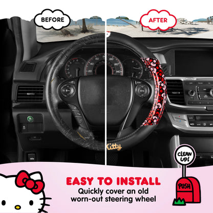 Carbella Sanrio Hello Kitty Bows Steering Wheel Cover (Fits 14.5" - 15")