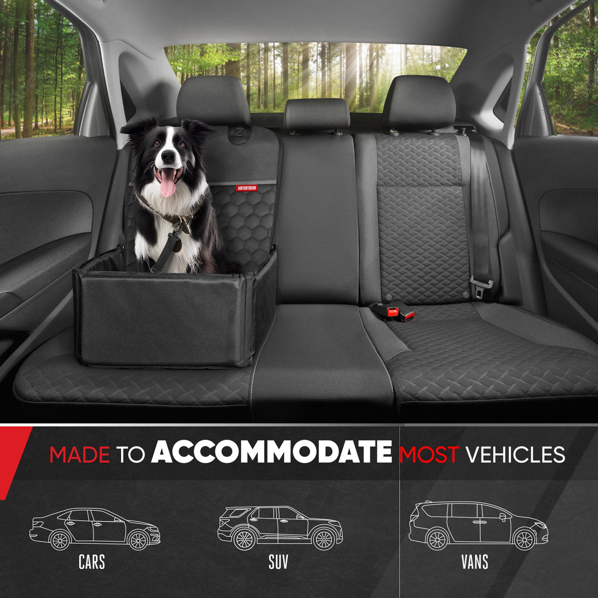 Motor Trend Dog Car Seat - 2 in 1 Waterproof Foldable Bucket Style Truck Dog Booster for Medium Size and Small Dogs – Pet Car Protector & Pet