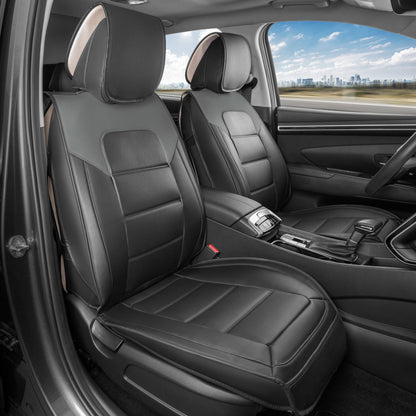 MotorBox 2-Pack Classic Edition Premium Faux Leather Perforated Cushion Front Seat Covers