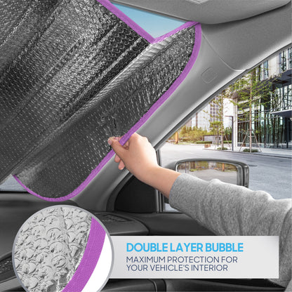 BDK Retro Wave Automotive Windshield Sunshades Accordion Folding Style - Windshield Sun Shade Auto Shade for Cars Trucks SUVs Vans Sun Visor