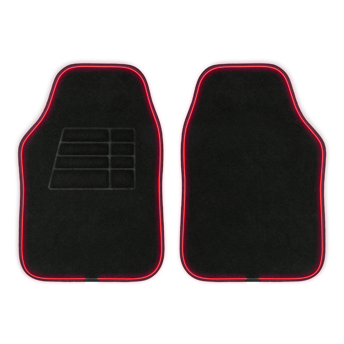 MotorTrend 2-Piece RGB LED Front Floor Mats, 16 Colors 4 Light Modes