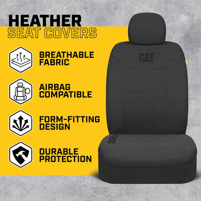 CAT 2-Pack CozyBlend JerseyHeather Front Seat Covers