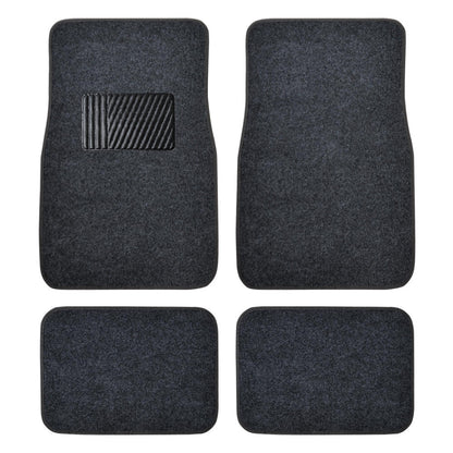 BDK 4-Piece Premium Carpet Non-Slip Heel Pad Front Floor Mats and Rear Floor Mats