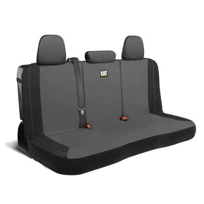 CAT PU Leather Rear Bench Seat Cover – Gray, 60/40 Split Fit for Cars, Trucks, SUVs – Waterproof, Scratch-Resistant, Semi-Universal Fit Rear Seat