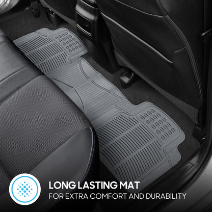 BDK 3-Piece ProLiner Front Floor Mats and Rear Floor Mats - Heavy Duty, All Weather, Trim to Fit