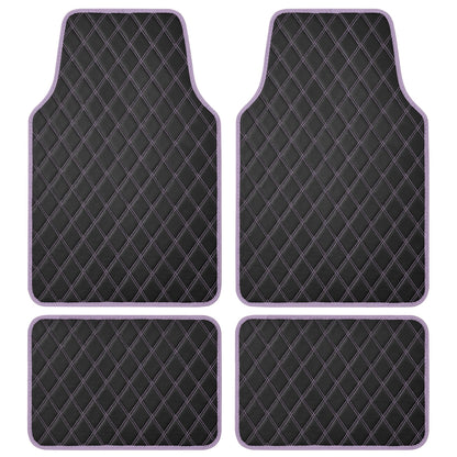 Carbella 4-piece DiamondLuxe Front Floor Mats and Rear Floor Mats - Purple