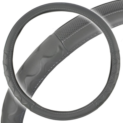 MotorTrend Faux Leather Steering Wheel Cover for Trucks, Semi-Trucks, RVs, Big Rigs, 18 Wheelers (Fits 18")