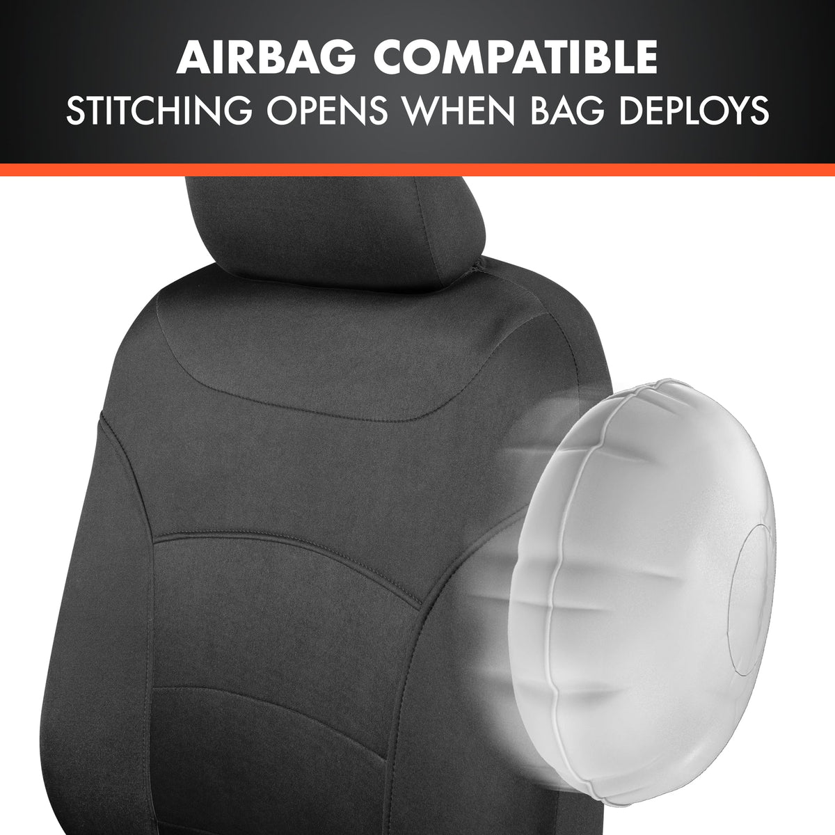 BDK carXS Turismo Car Seat Covers Full Set, Beige Two-Tone Front Seat Covers with Split Rear Bench Back Seat Cover, Automotive Seat Covers for