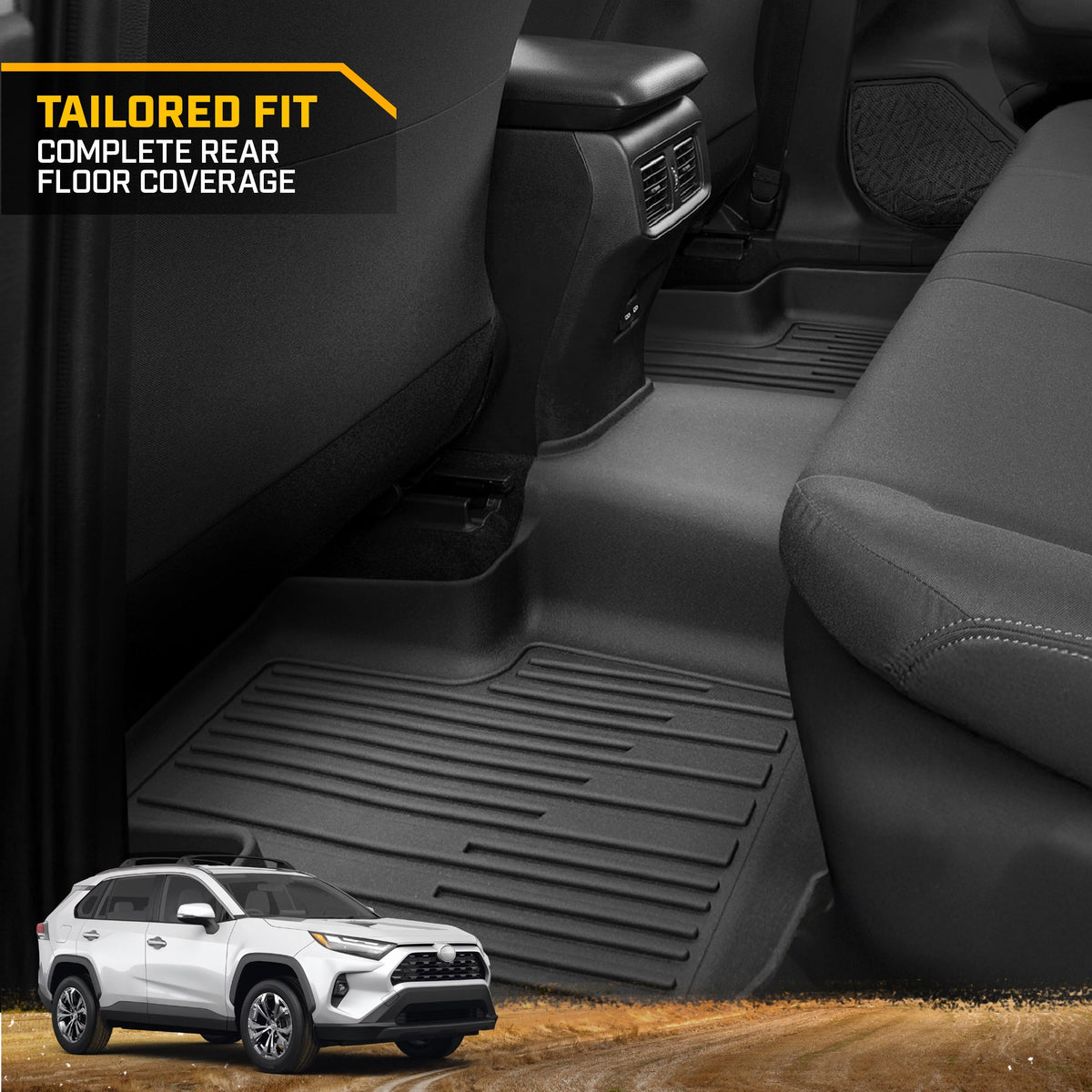 CAT® JustFit™ 3D Custom Fit Floor Mats for Toyota RAV4 2019 2020 2021 2022 2023 2024 - Heavy Duty Floor Liner Protection Laser Measured, Toyota