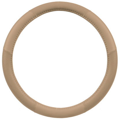 MotorTrend Soft Touch Perforated Microfiber Steering Wheel Cover (Fits 14.5" - 15.5") - Beige