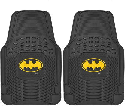 BDK Armored Super Hero Car Floor Mats - Officially Licensed DC Comics - All Weather Heavy Duty Auto Interior Liners for Car Truck Van SUV