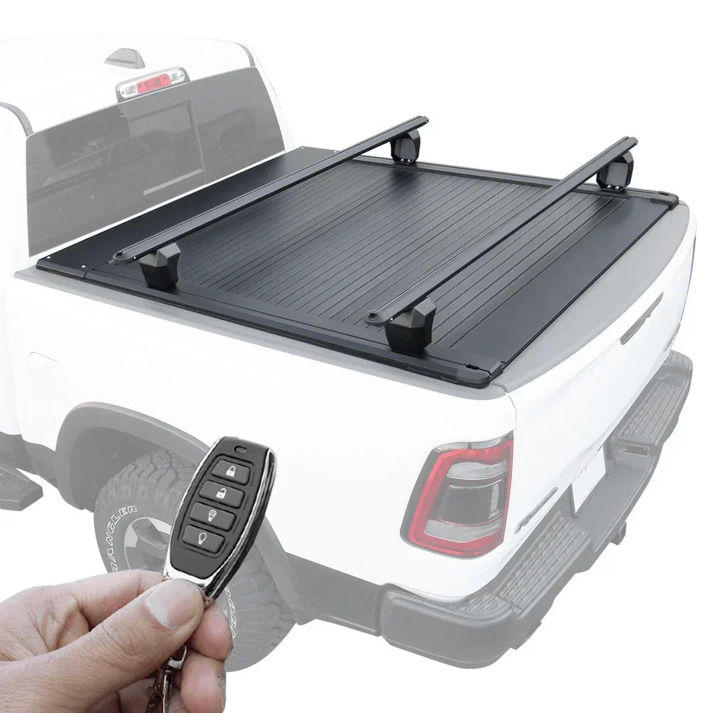 SYNETICUSA [2-in-1 Bundle] Ford Ranger Retractable Tonneau Cover w/ Rack System