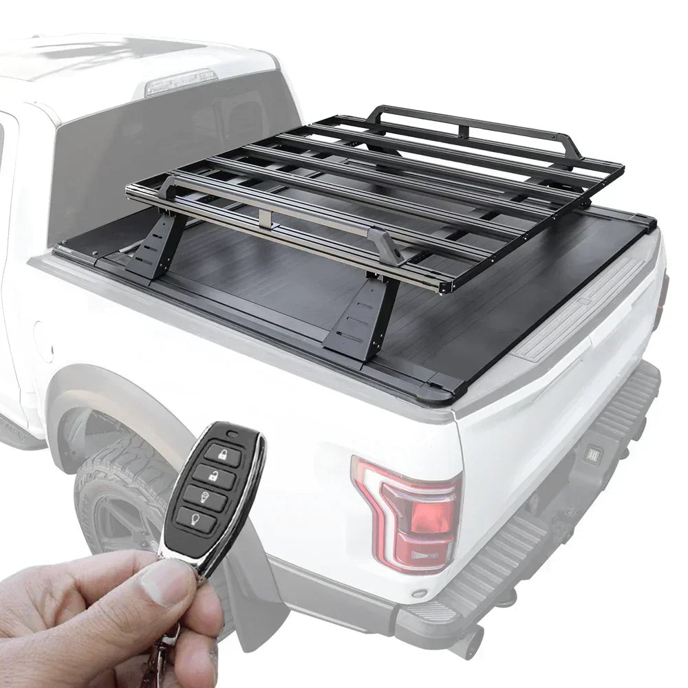 SYNETICUSA [2-in-1 Bundle] Toyota Tacoma Retractable Tonneau Cover w/ Rack System