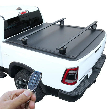 SYNETICUSA [2-in-1 Bundle] Nissan Titan Retractable Tonneau Cover w/ Rack System