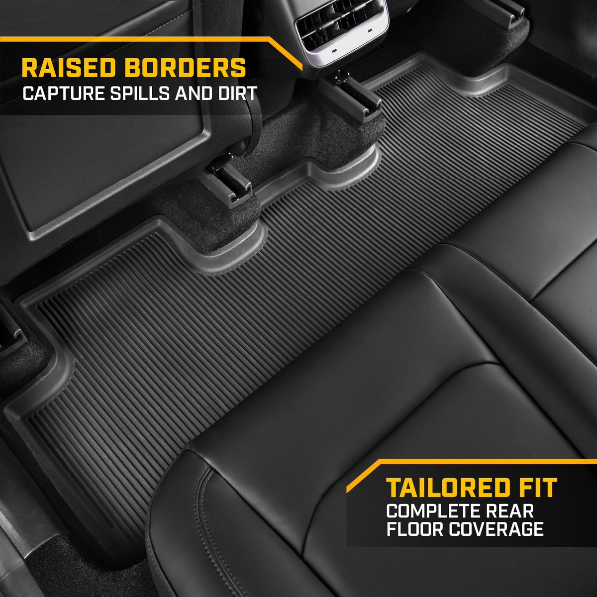 Cat® JustFit™ 3D Floor Mats for Tesla Model Y 2024 2023 2022 2021 2020 - Custom Fit Tesla Model Y Floor Mats with Extended Coverage Design