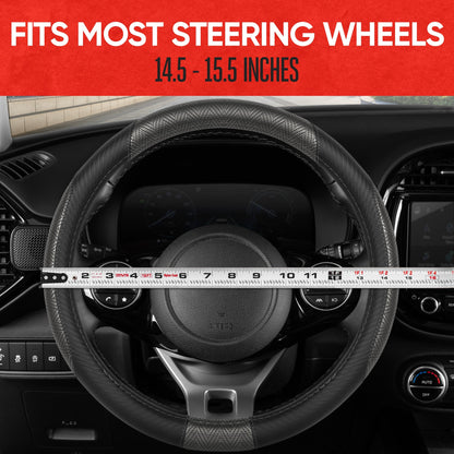 MotorTrend GripTech Perforated Pattern Sport Grip Steering Wheel Cover (Fits 14.5" - 15.5")