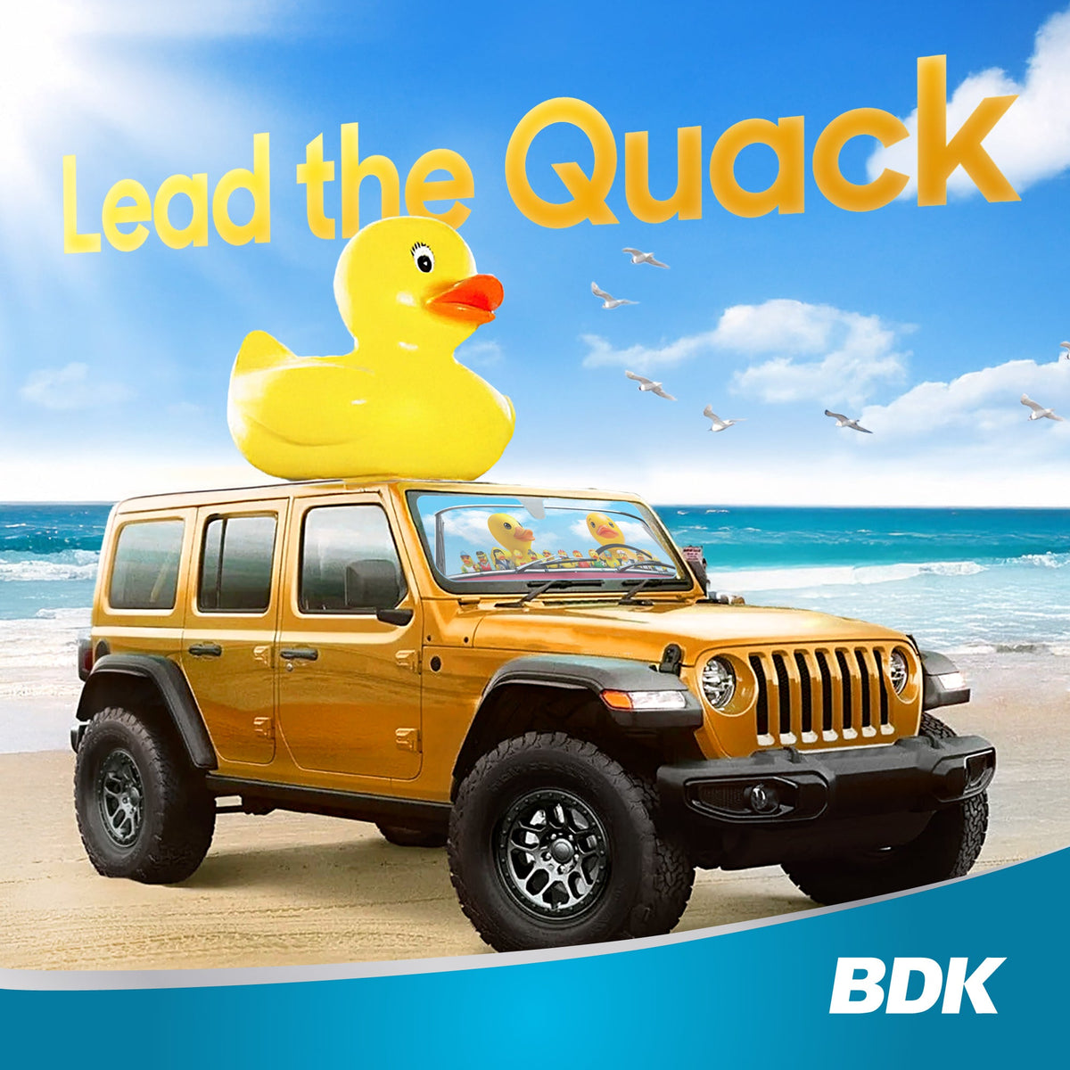 Duck Duck Jeep Sun Shade Fits 1987-2021 Jeep Wrangler JK, JL, CJ, YJ, TJ & 2020-2021 Gladiator - Custom Fit Windshield Sunshade Foldable