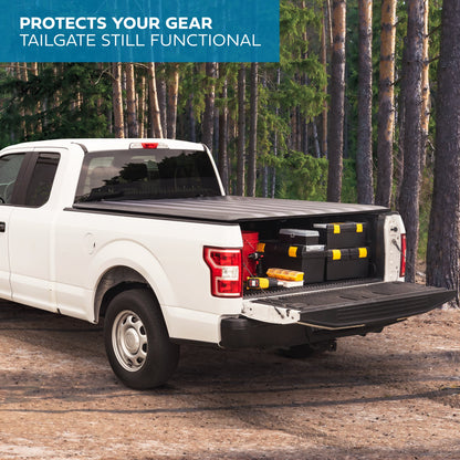 MotorBox Soft Tri-Fold Truck Tonneau Cover for Ram 1500 (2009-2024) / Ram 2500 & 3500 (2009-2024) with 5.7 ft Bed, All-Weather Folding Truck Bed