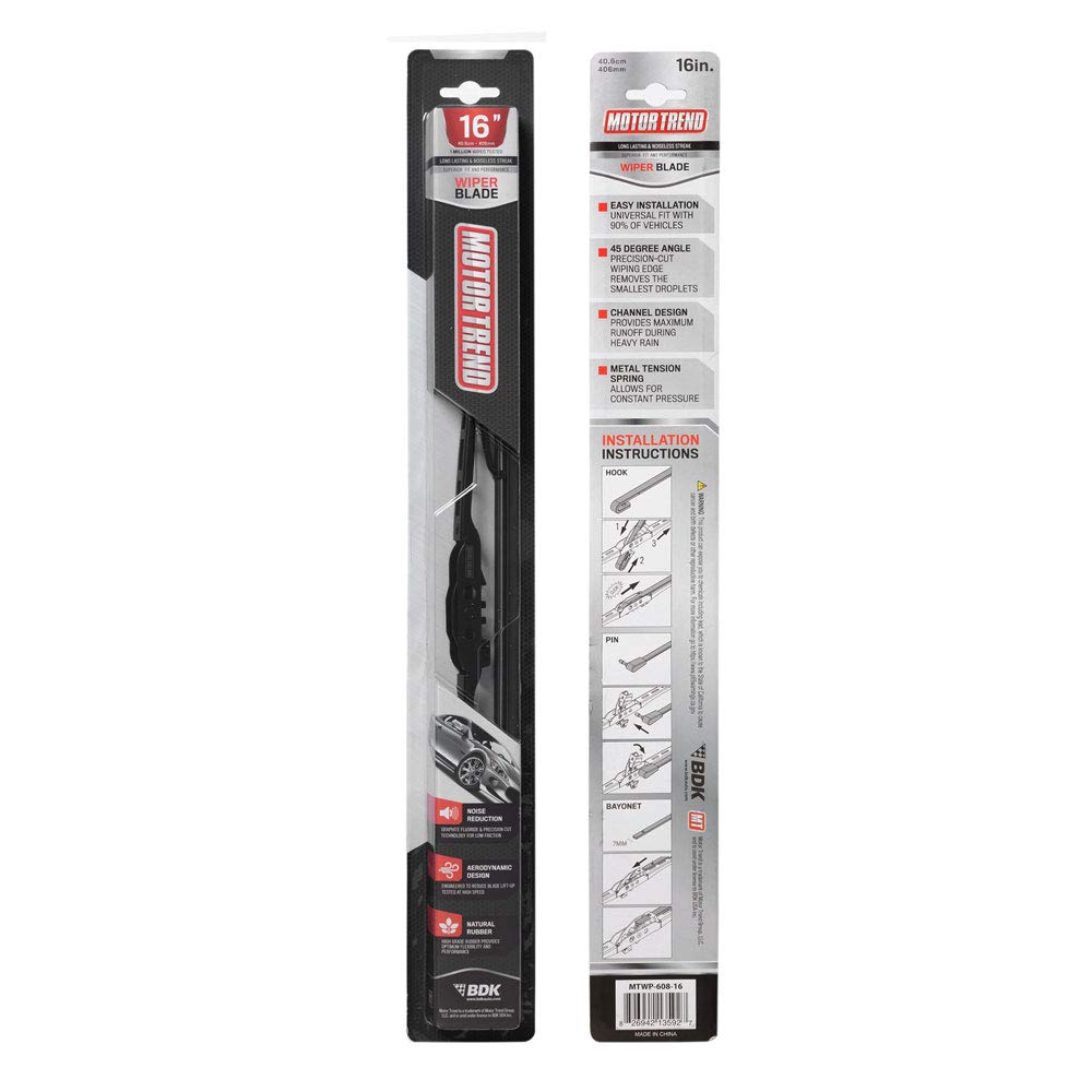 MotorTrend High Performance Aerodynamic Wiper Blade - Silent, Durable, Streak-Free (Single)