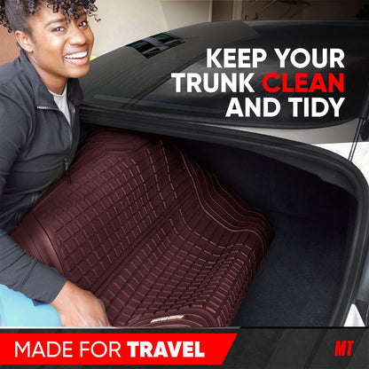Motor Trend FlexTough Rear Cargo Mat - Heavy-Duty Trimmable Car Trunk Mat for Back of SUV, Universal Rear Cargo Liner for SUV, Flexible Trunk