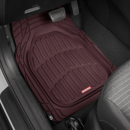 MotorTrend 3-Piece FlexTough Deep Dish Front Floor Mats and Rear Floor Mat - Heavy Duty, All Weather, Trim to Fit