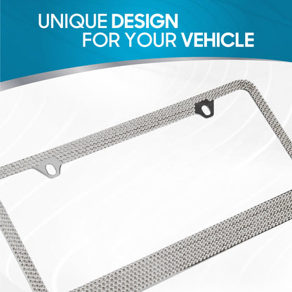BDK Heavy Duty Rust-Proof Stainless-Steel Metal Plated License Plate Frame Universal Size for Car Truck SUV