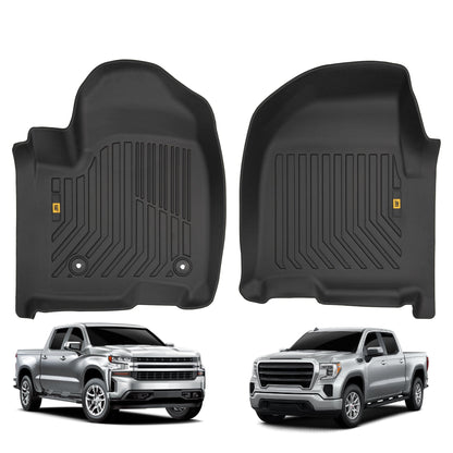CAT® JustFit™ 3D Custom Fit Floor Mats Chevrolet Silverado 1500/GMC Sierra 2019-2026, Chevy Silverado 2500HD/3500HD Crew Cab/GMC Sierra