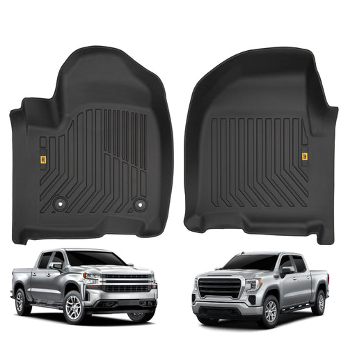 CAT® JustFit™ 3D Custom Fit Floor Mats Chevrolet Silverado 1500/GMC Sierra 2019-2026, Chevy Silverado 2500HD/3500HD Crew Cab/GMC Sierra