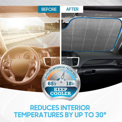BDK Rainbow Tie-Dye Front Windshield Sunshade (58" x 27")