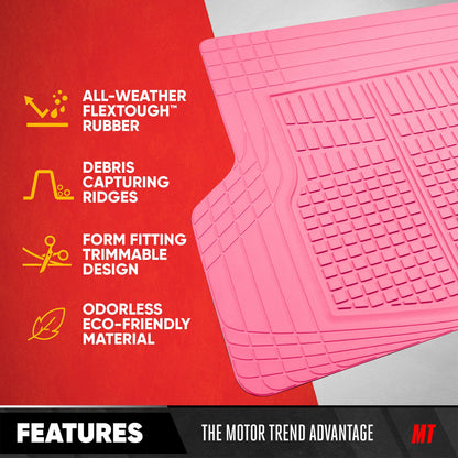 Motor Trend FlexTough Rear Cargo Mat – Heavy-Duty Trimmable Car Trunk Mat for Back of SUV, Universal Rear Cargo Liner for SUV, Flexible Trunk