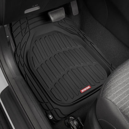 MotorTrend 3-Piece FlexTough Deep Dish Front Floor Mats and Rear Floor Mat - Heavy Duty, All Weather, Trim to Fit