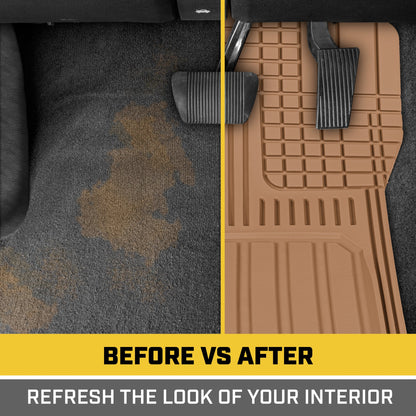 CAT 3-Piece ToughLiner Front Floor Mats and Rear Floor Mats - Heavy Duty, All Weather, Trim to Fit