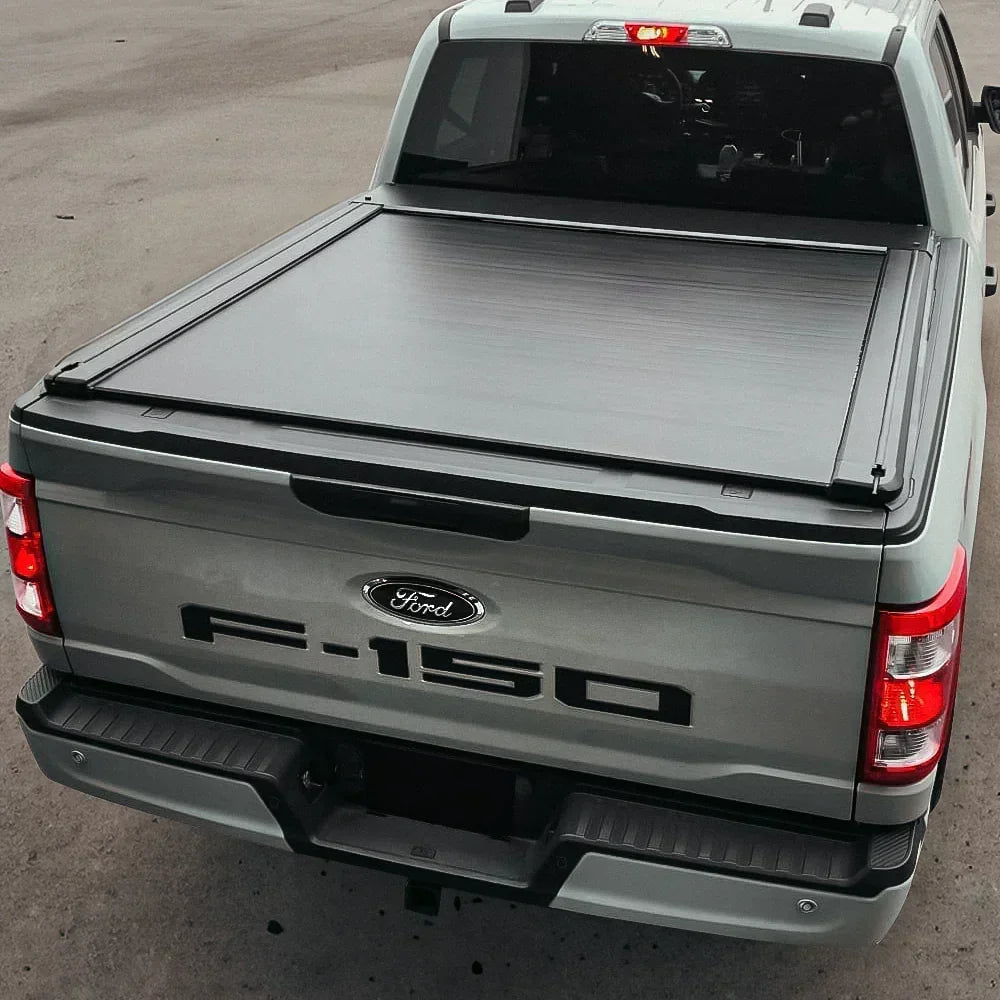 SYNETICUSA [2-in-1 Bundle] RAMBOX 1500/2500/3500 Retractable Tonneau Cover w/ Rack System