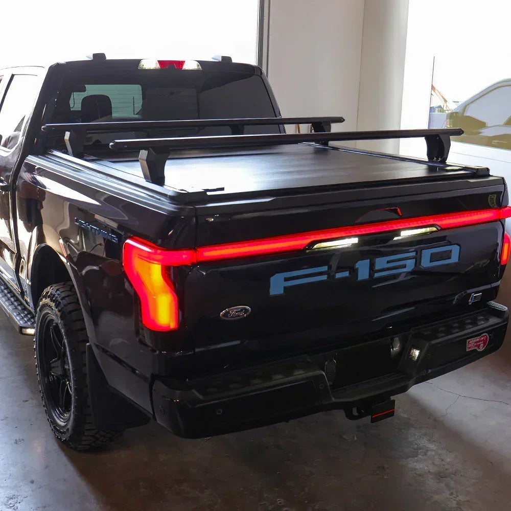 SYNETICUSA [2-in-1 Bundle] Ford F-250/F-350 Retractable Tonneau Cover w/ Rack System