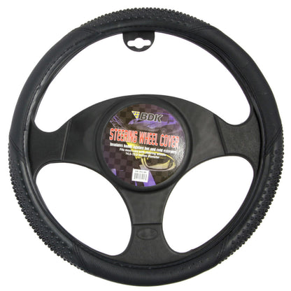 BDK Ergonomic Sport Massage Grip Steering Wheel Cover (Fits 14.5" - 15.5")