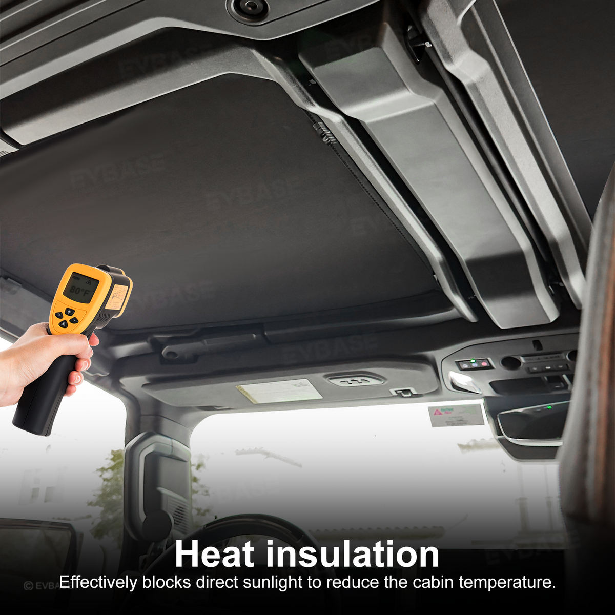 EVBASE Glass Roof Sunshade for Hummer EV Ice Crystal Sun Shield Foldable Sunroof Shade
