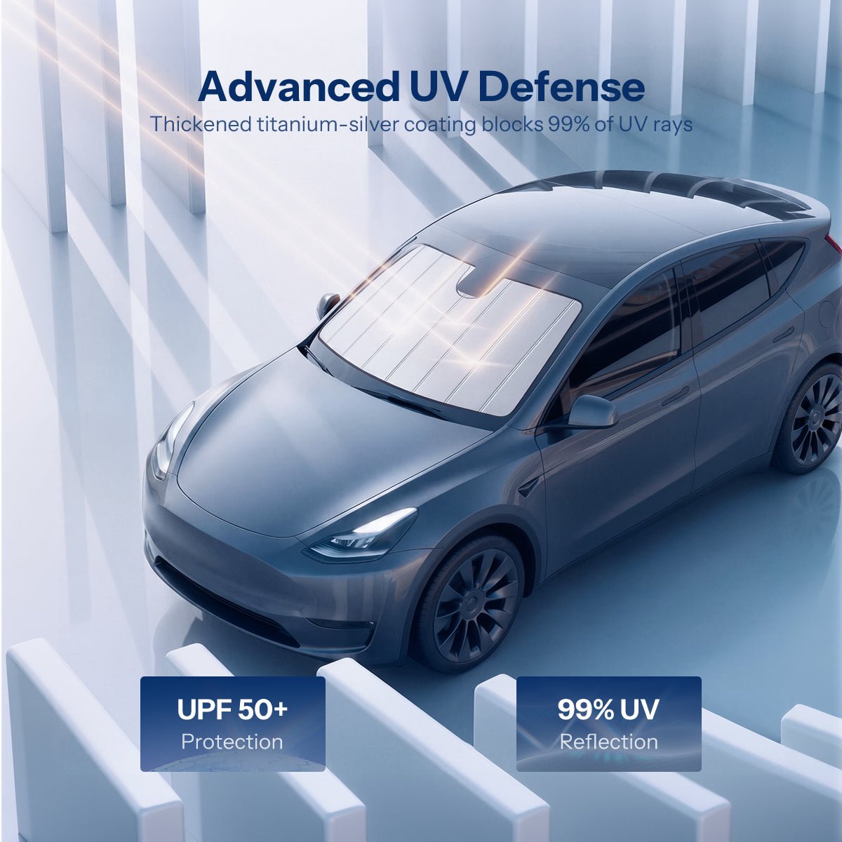 TESERY Foldable Front Windshield Sunshade for Model 3 & Model Y