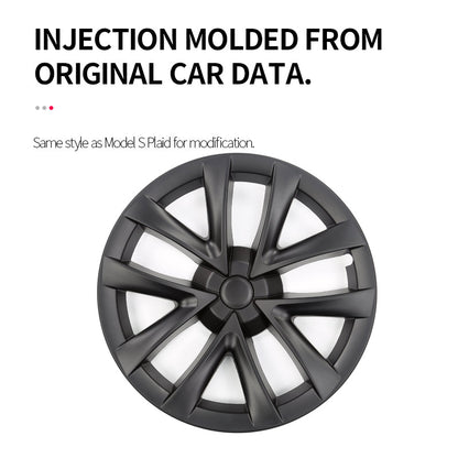 EVBASE Model 3 Highland Arachnid Wheel Cover 18 inch Sport Model S Plaid Version Wheel Cap 4PCS Matte