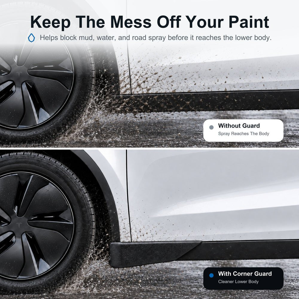 TESERY Front & Rear Mud Flap Corner Guards for Model Y Juniper / Model YL