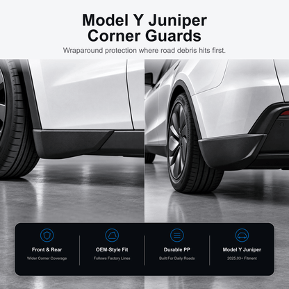 TESERY Front & Rear Mud Flap Corner Guards for Model Y Juniper / Model YL