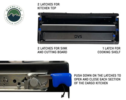 Overland Vehicle Systems Camp Cargo Box Kitchen With Slide Out Sink, Cooking Shelf and Work Station